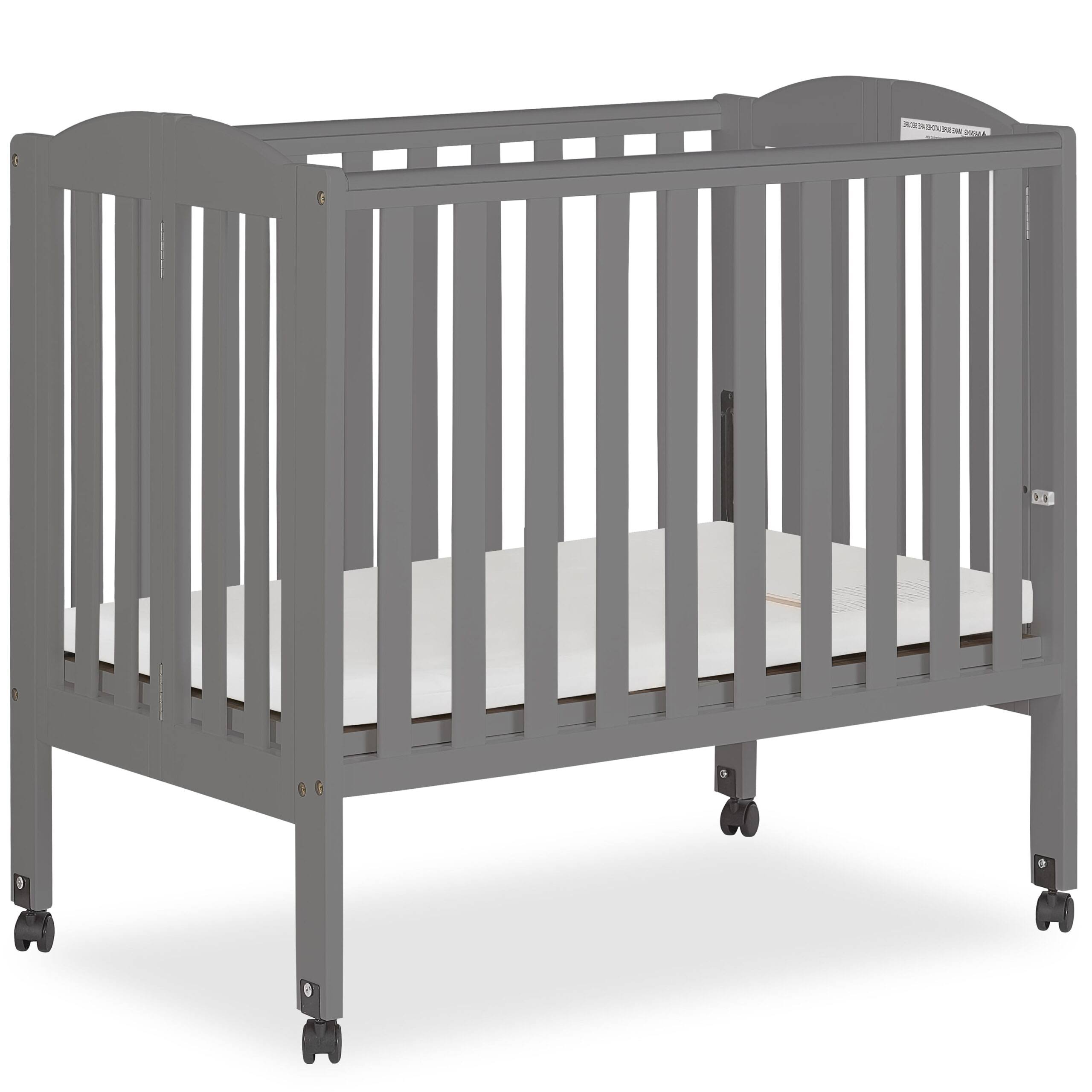 , 2-in-1 Folding Crib in Storm Grey