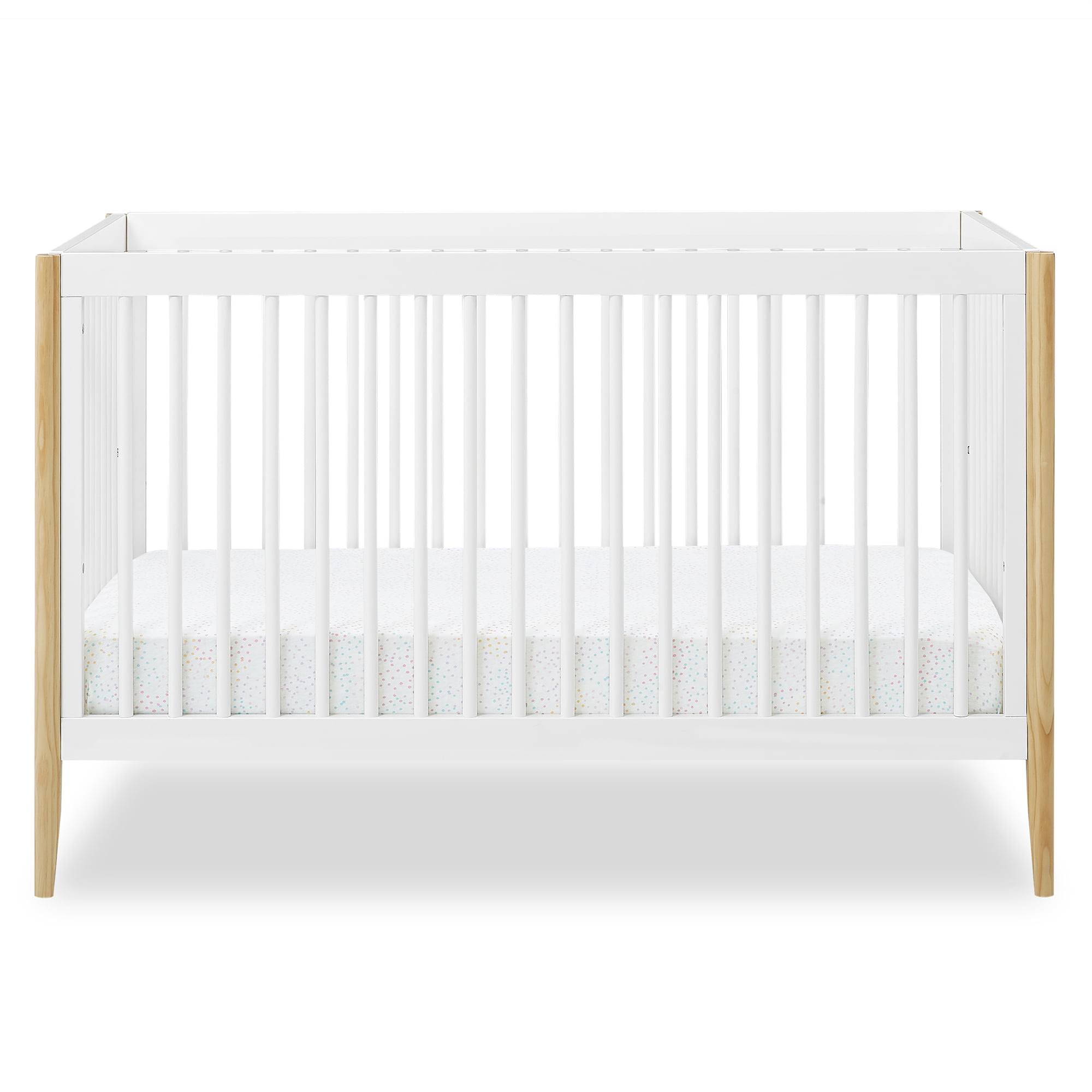 Casey 6-in-1 Convertible Baby Crib, Bianca White/Natural
