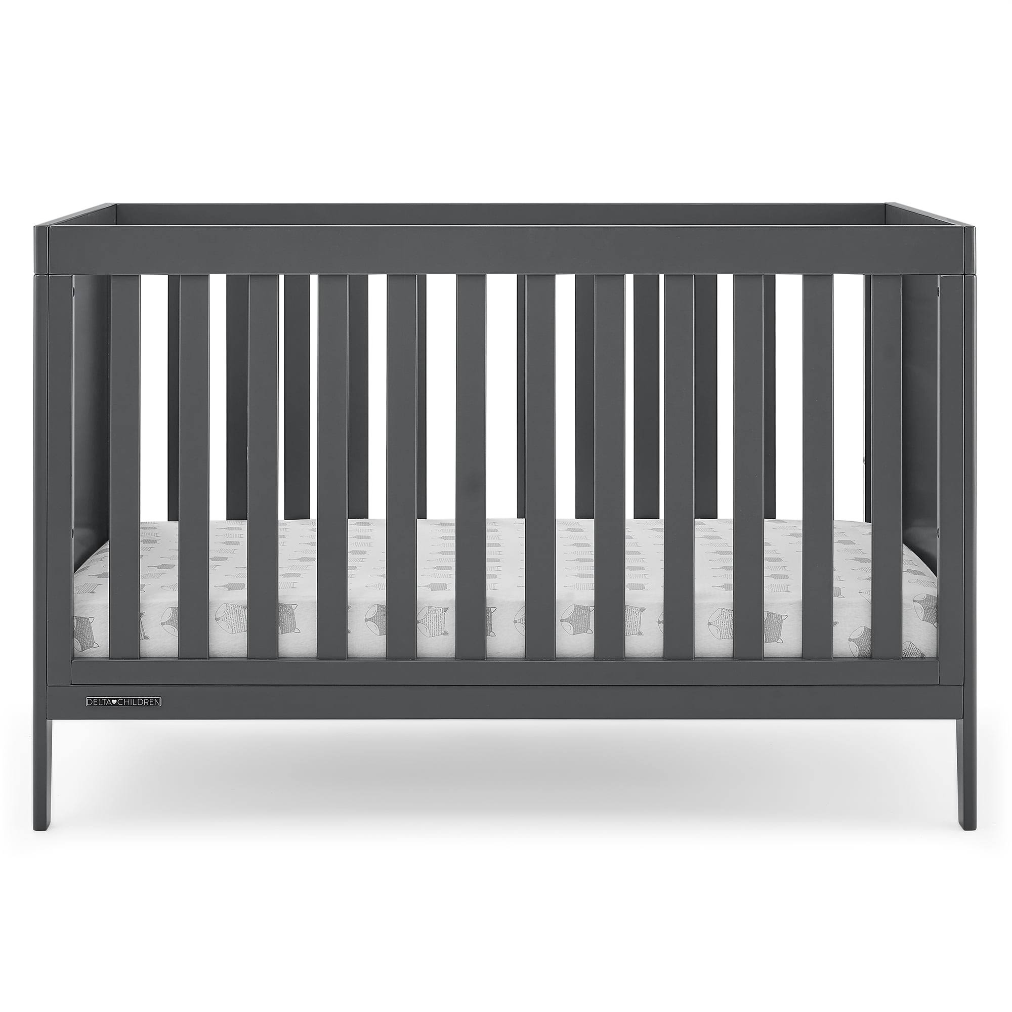 Hayes 4-in-1 Convertible Baby Crib   Greenguard Gold Certified, Charcoal
