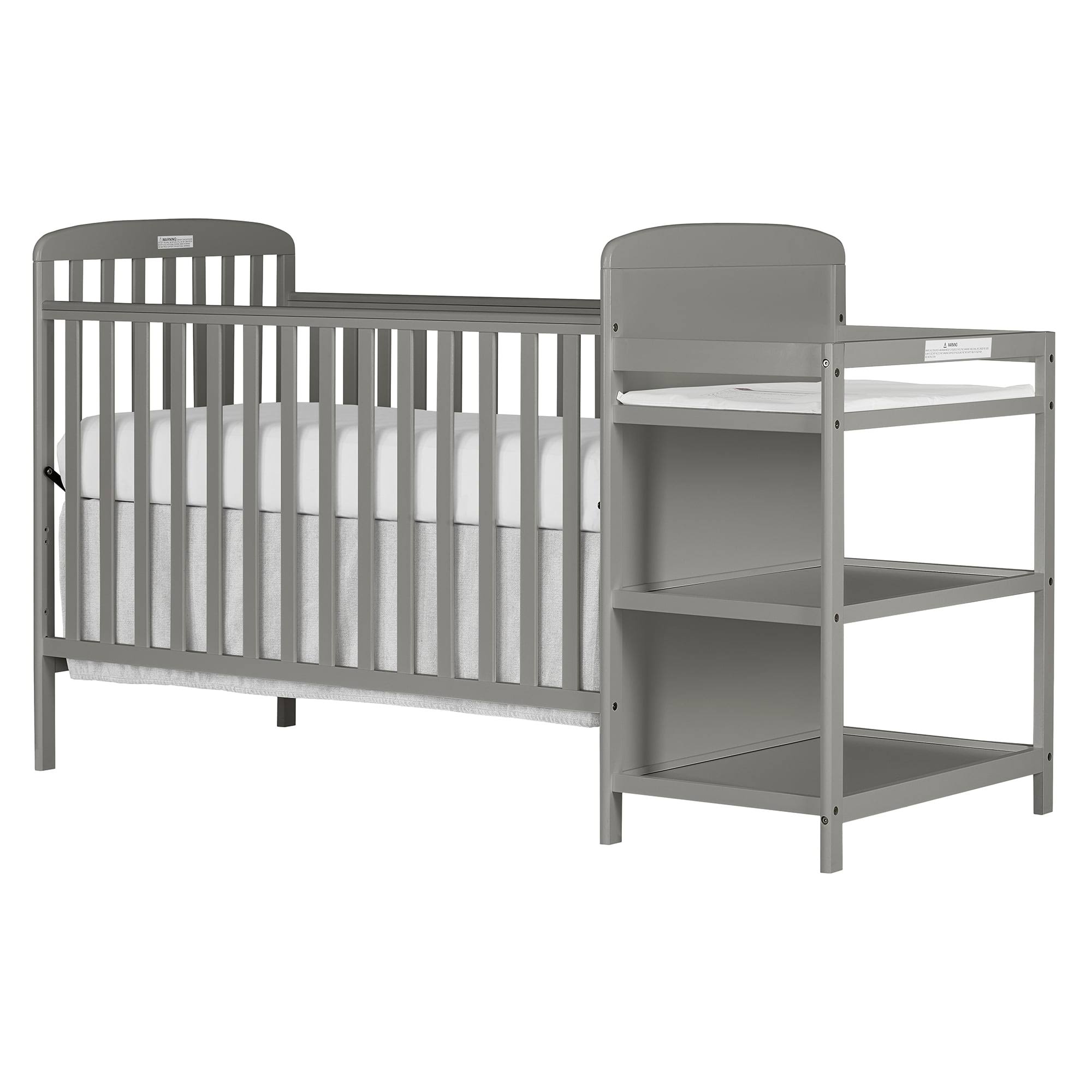 Anna 3-in-1 Full Size Crib and Changing Table Combo in Steel Grey