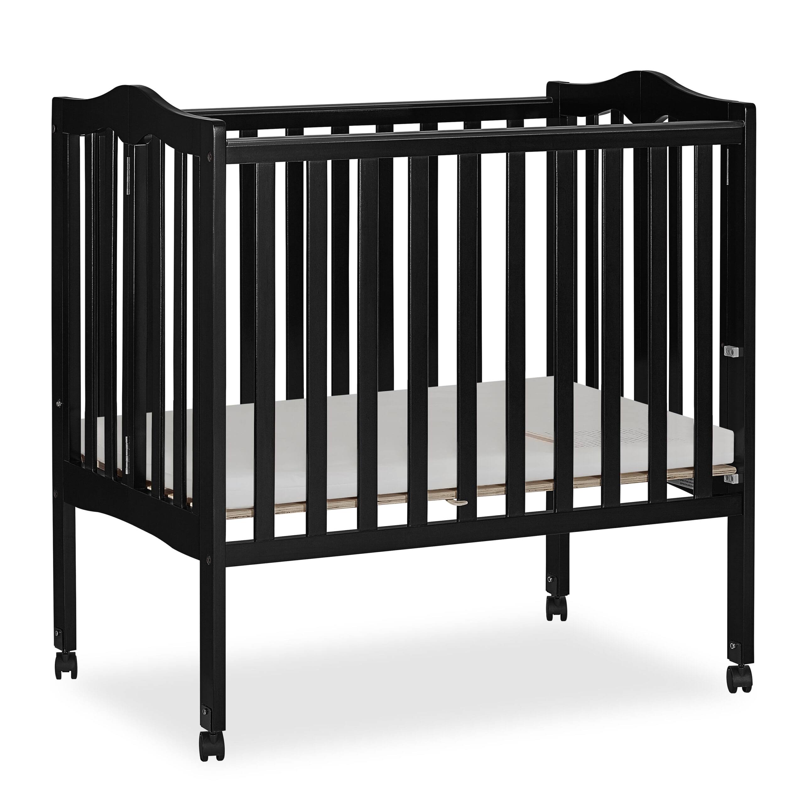 2-in-1 Lightweight Folding Portable Crib, Black