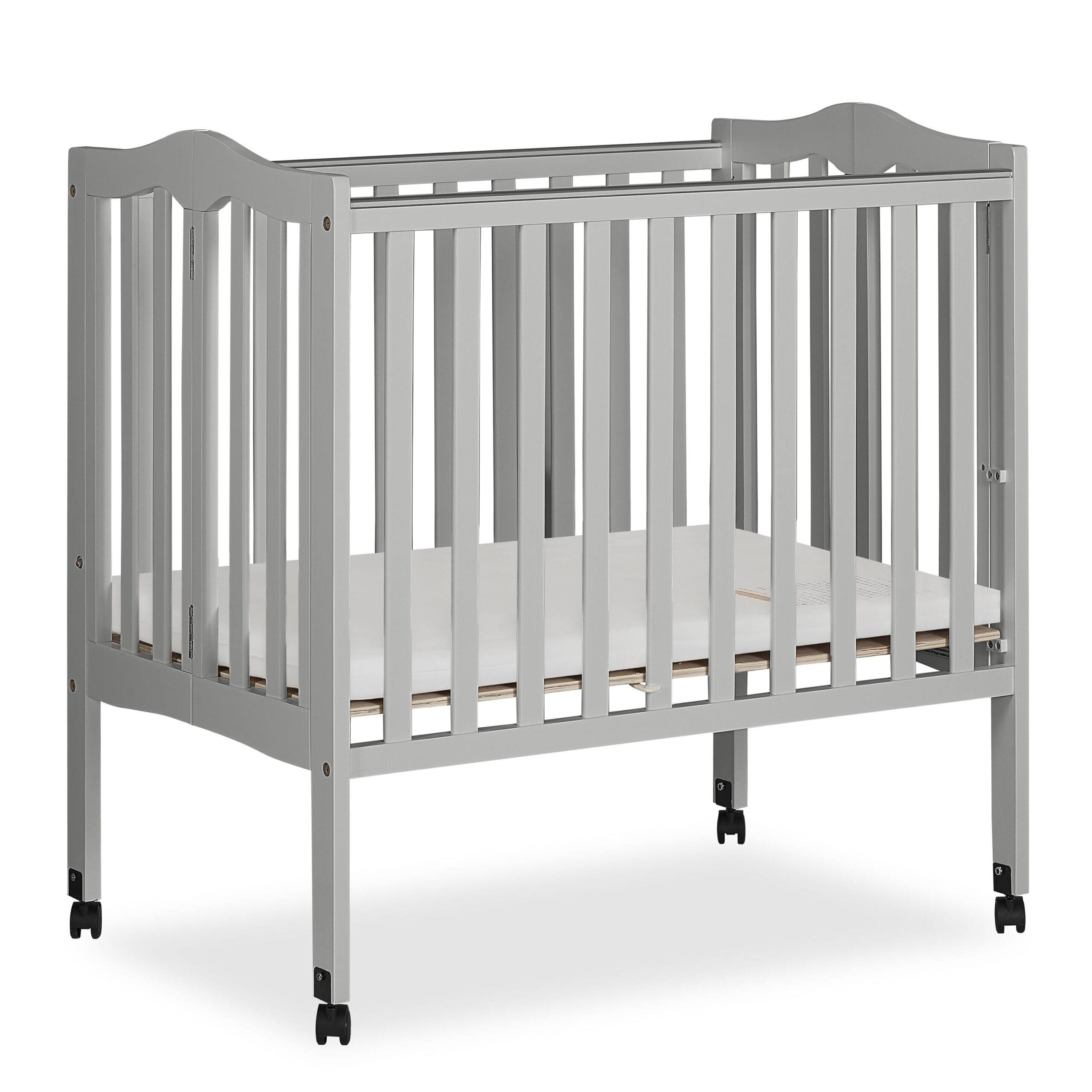 2-in-1 Lightweight Folding Portable Crib, Pebble Grey