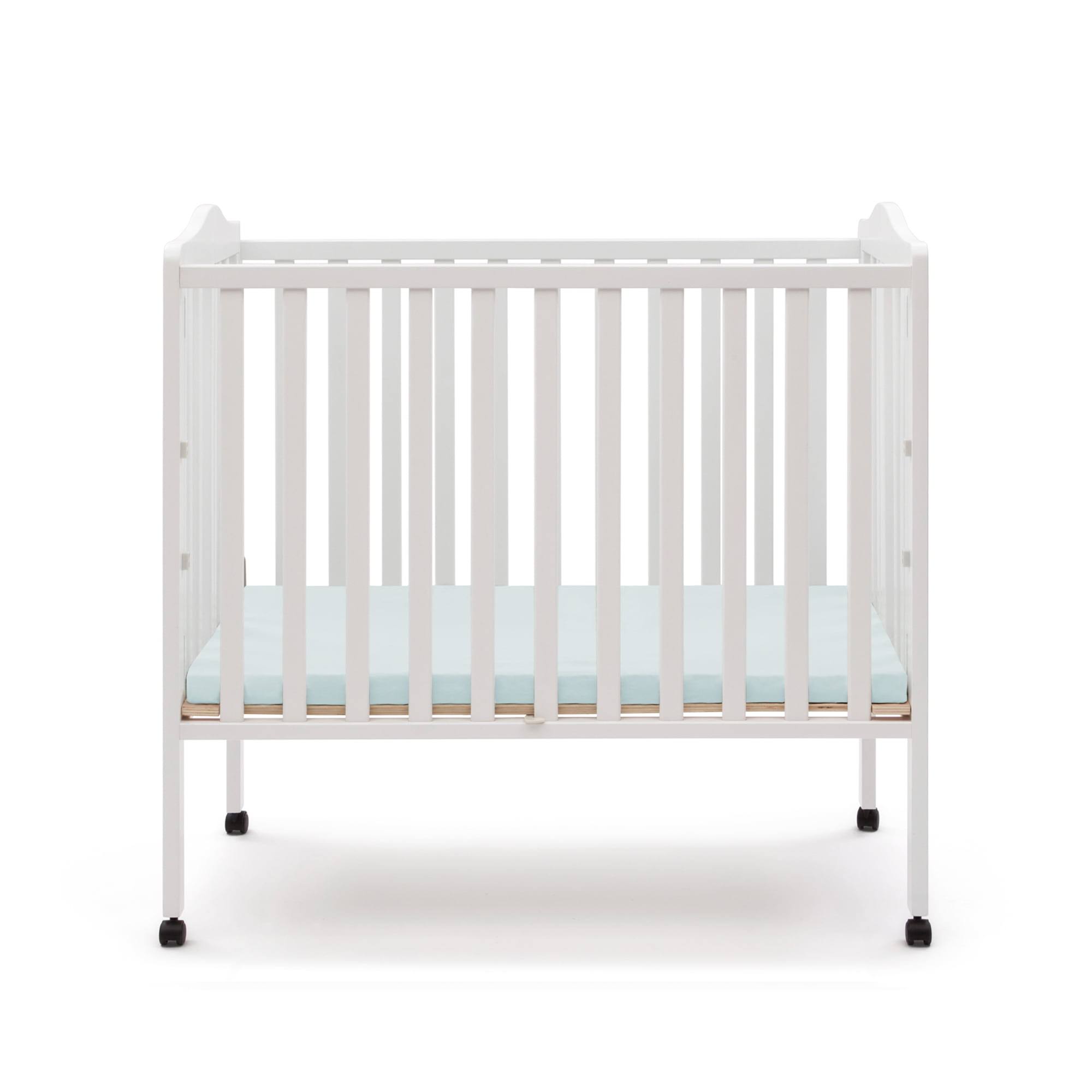 Folding Portable Baby Mini Crib with 1.5-inch Mattress, White