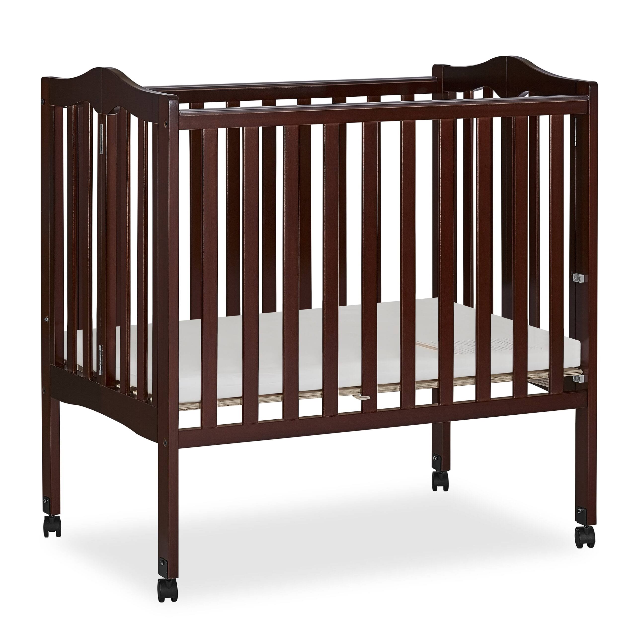 2-in-1 Lightweight Folding Portable Crib, Espresso