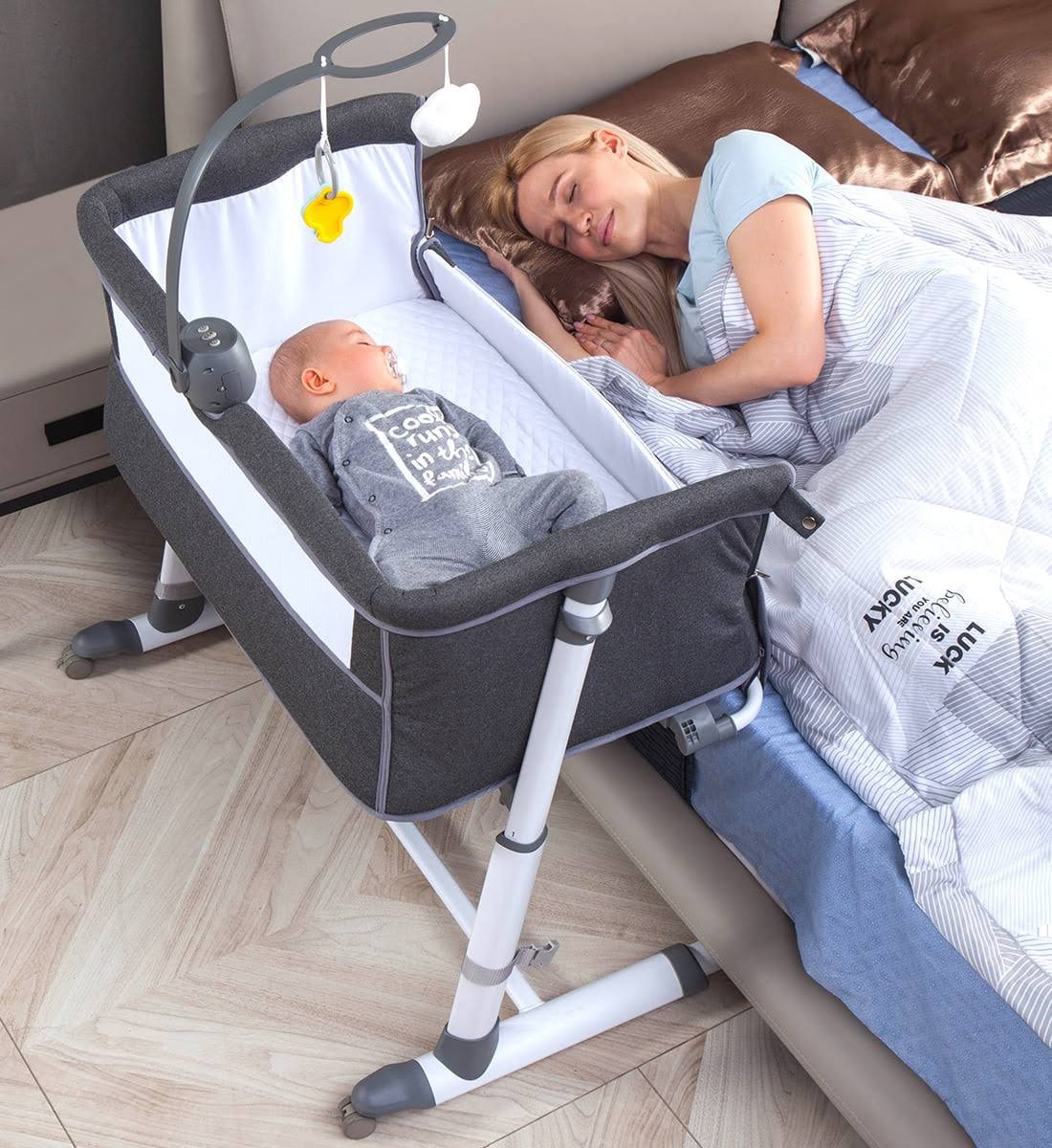 Bassinet,Bassinet for Baby,Bedside Crib,Baby Bassinets Bedside Sleeper for Newborn Infant| Built-in Wheels