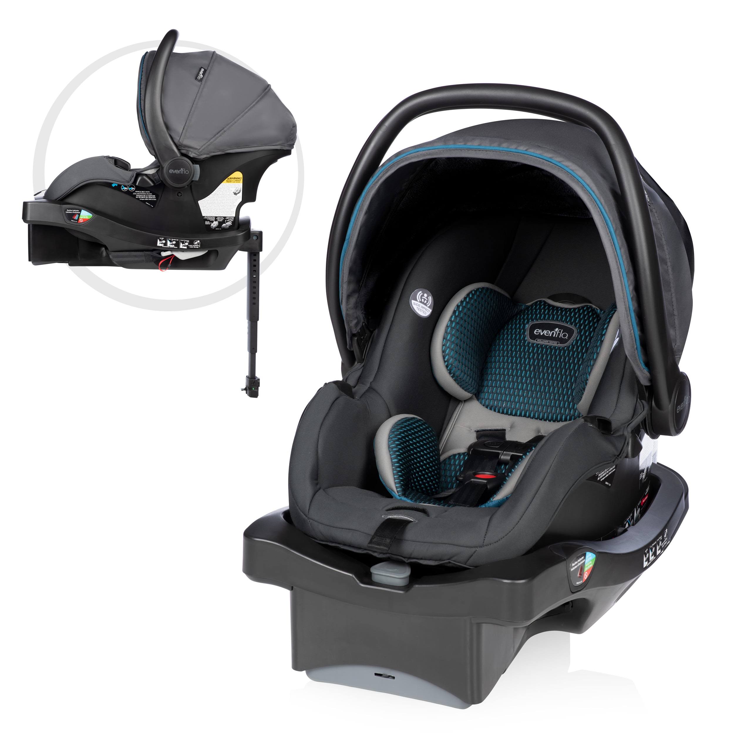 LiteMax DLX Infant Car Seat with FreeFlow Fabric and SafeZone Load Leg Base (Sawyer Gray)