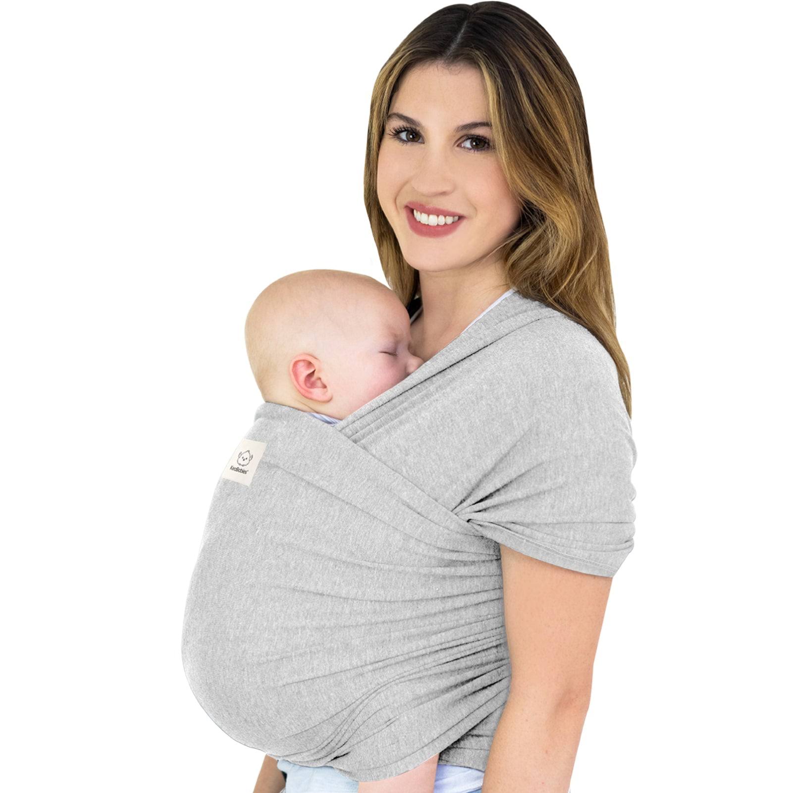KeaBabies All-in-1 Baby Wrap Carrier, Stretchy Baby Sling, Newborn, Infant (Light Heather)