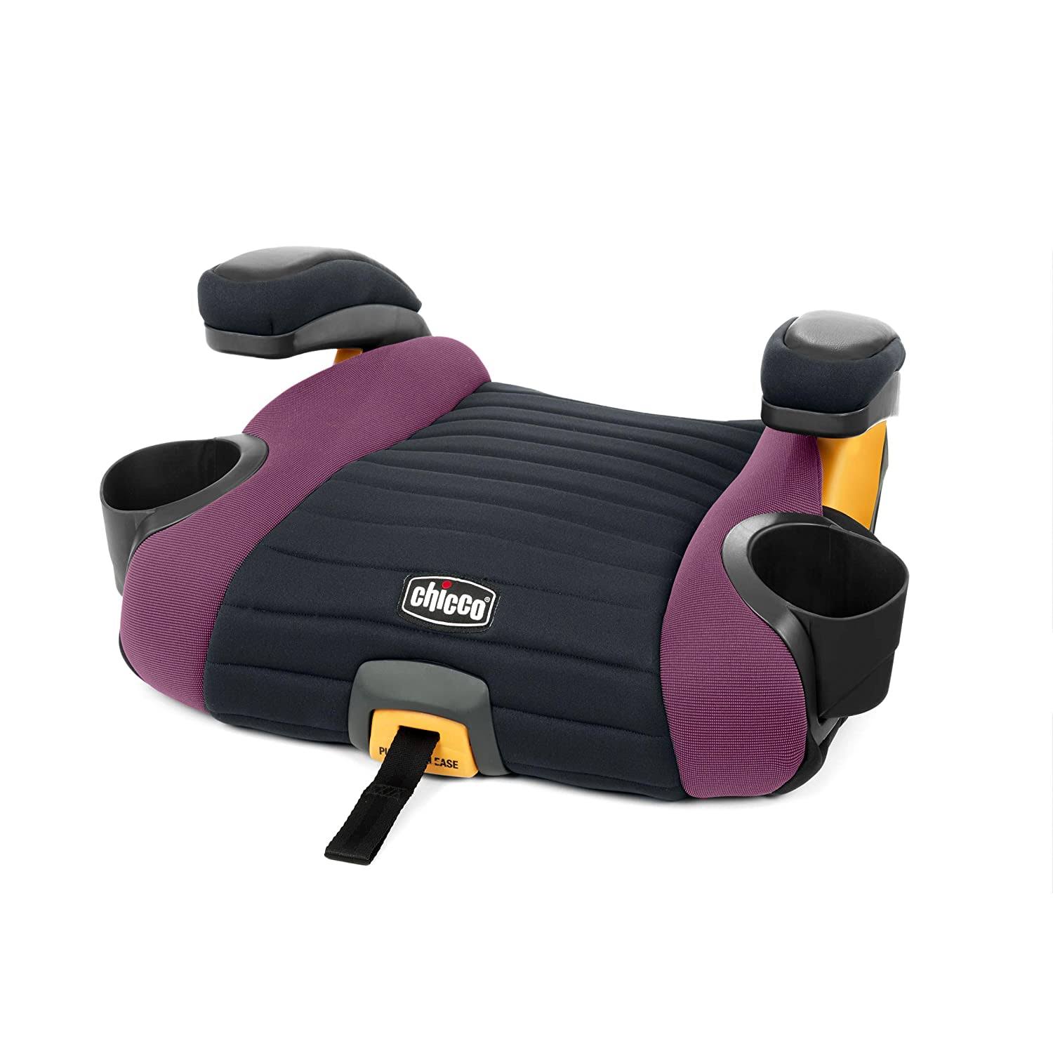 GoFit Plus Backless Booster Car Seat with Quick-Release Latch, Travel Booster Seat for Car, Portable Car Booster Seat for Children 40-110 lbs. | Vivaci/Pink