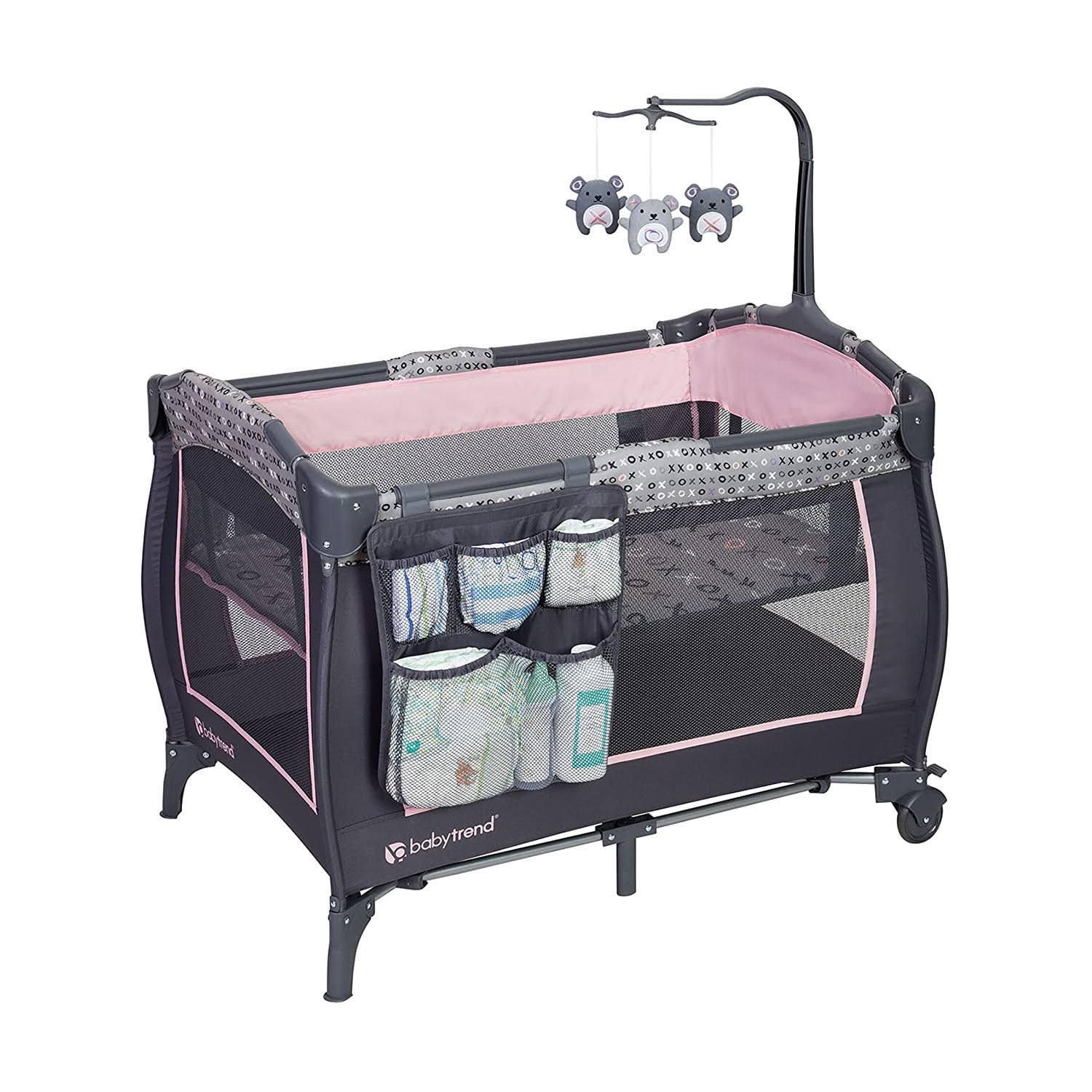Trend-E Nursery Center Playard with Travel Bag   Starlight Pink