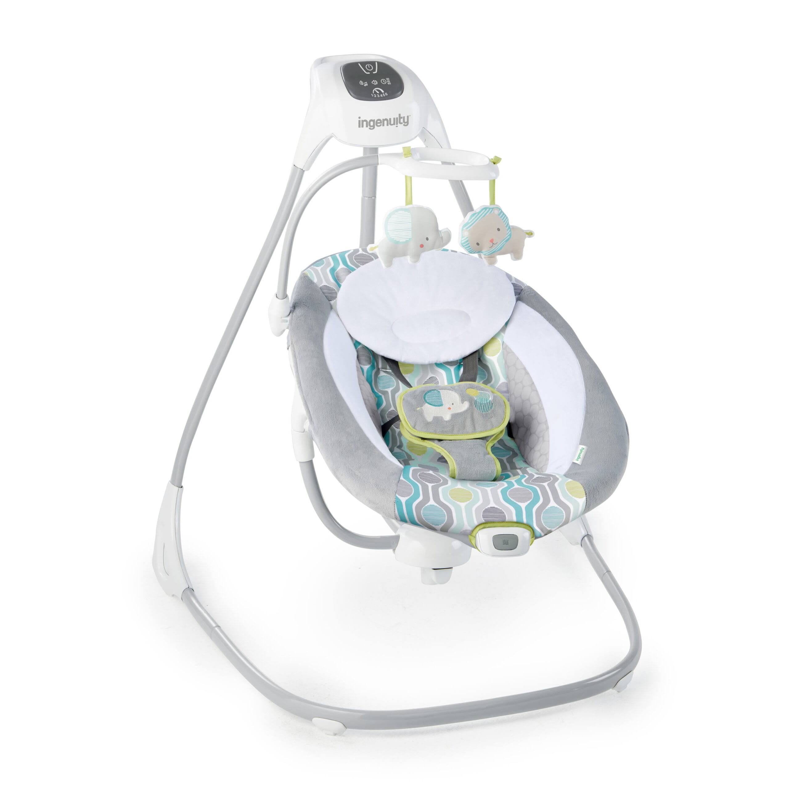 SimpleComfort Multi-Direction Compact Baby Swing with Vibrating Seat, Unisex   Everston