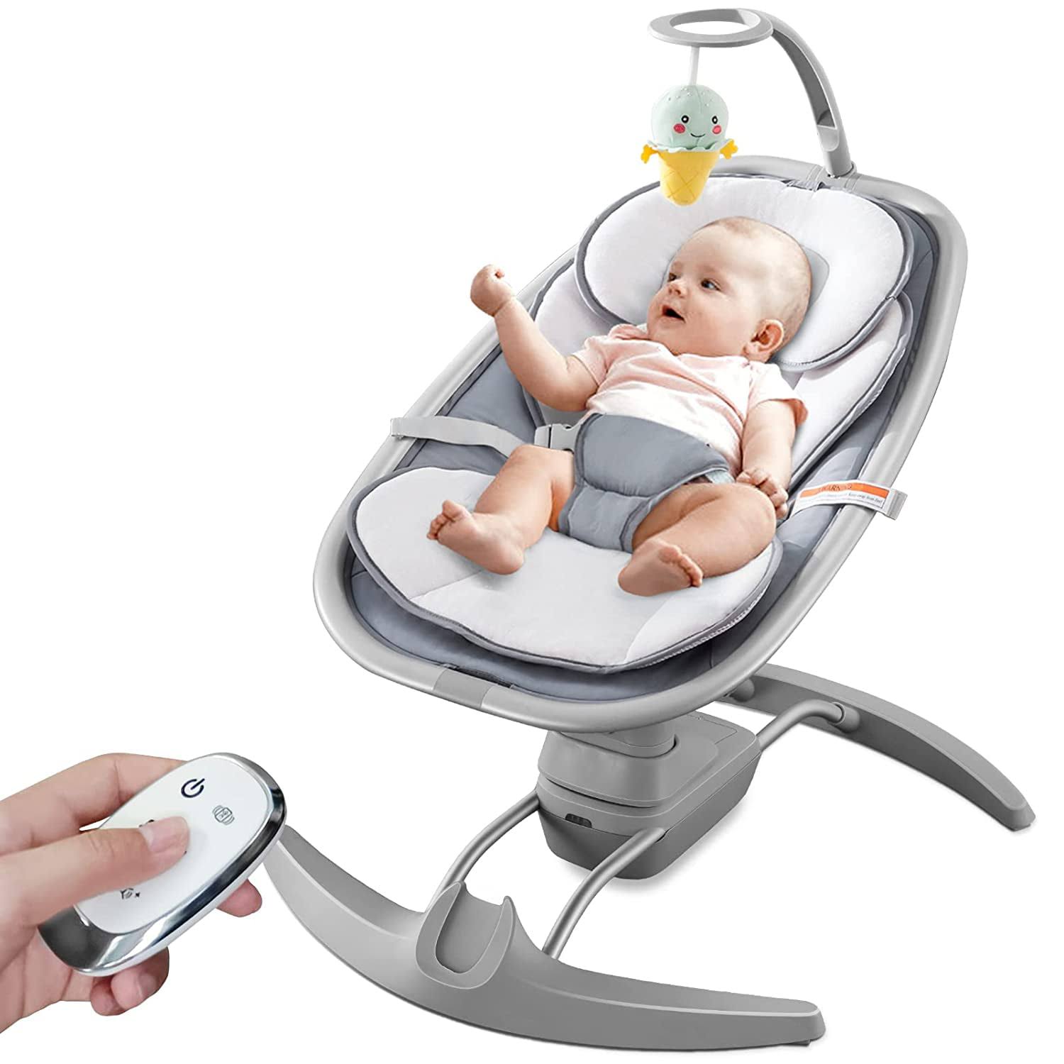 Baby Swings for Infants Newborn, Electric Comfort Portable Baby Swing with 3 Swing Speeds Music Remote Control