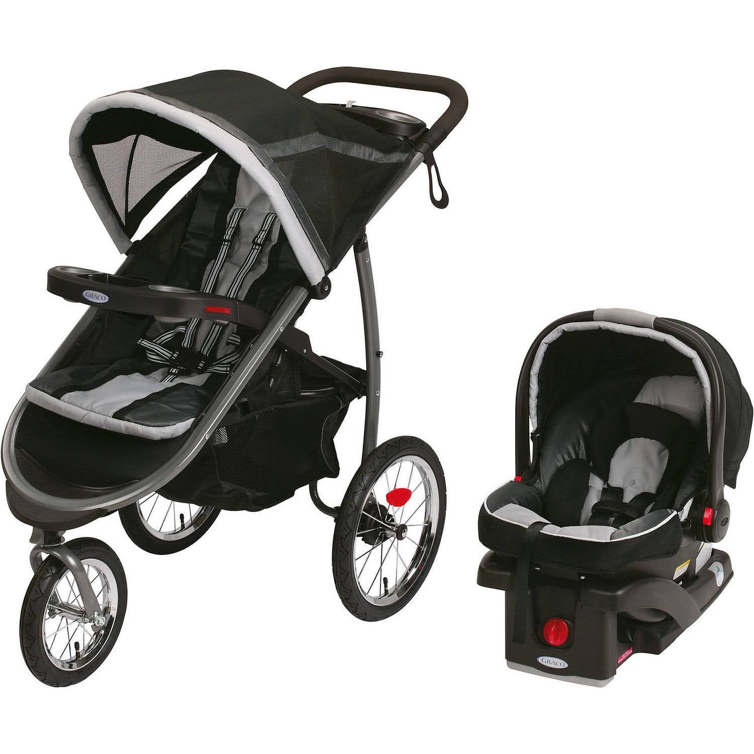 FastAction Fold Jogger Click Connect Travel System Jogging Stroller, Gotham