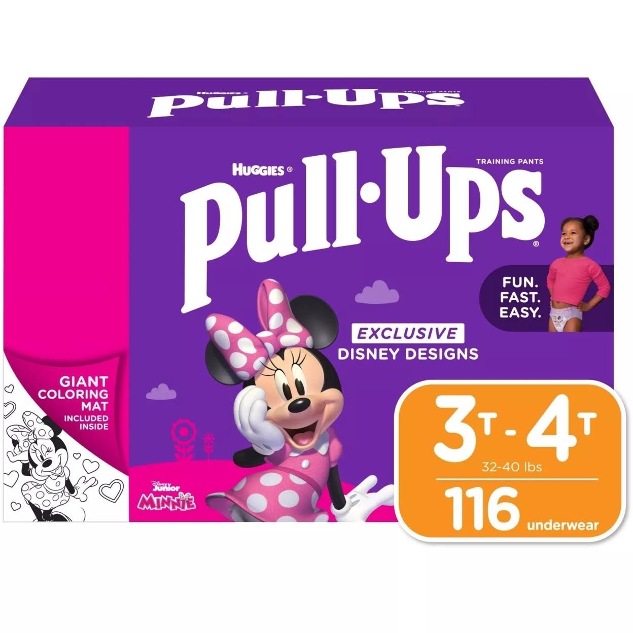 Pull-Ups Potty Training Pants for Girls, 3T-4T 32-40 Pounds (116 Count)