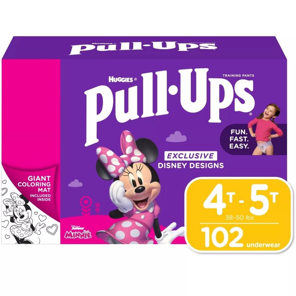 Pull-Ups Potty Training Pants for Girls, 4T-5T 35-50 Pounds (102 Count)