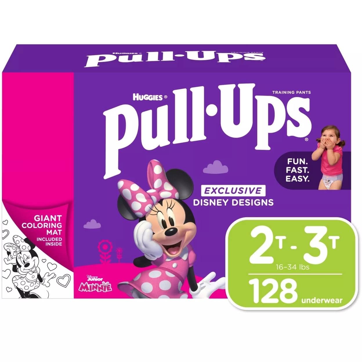 Pull-Ups Potty Training Pants for Girls, 2T-3T 18-34 Pounds (128 Count)