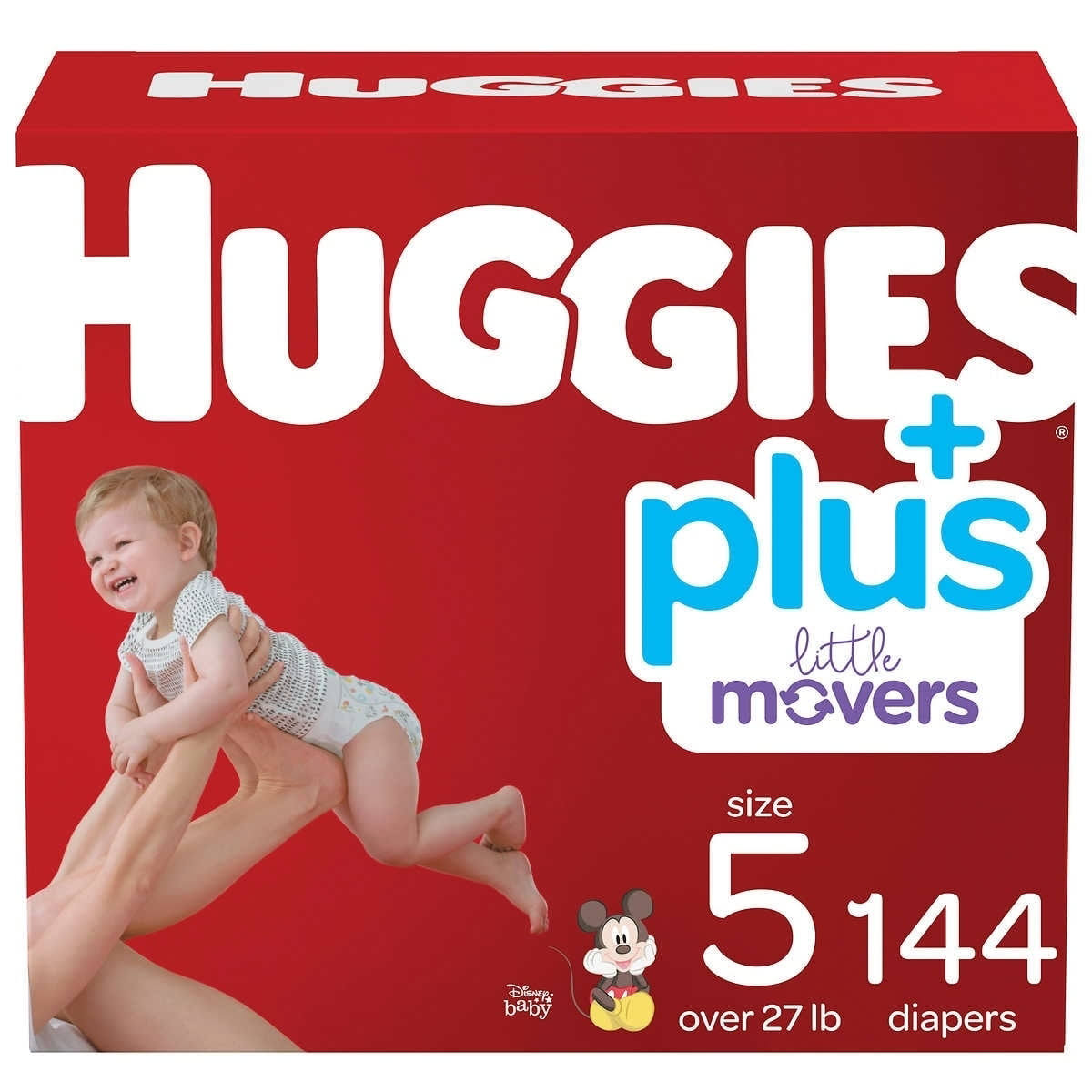 Plus Diapers, Size 5 (27+ Pounds), 144 Count