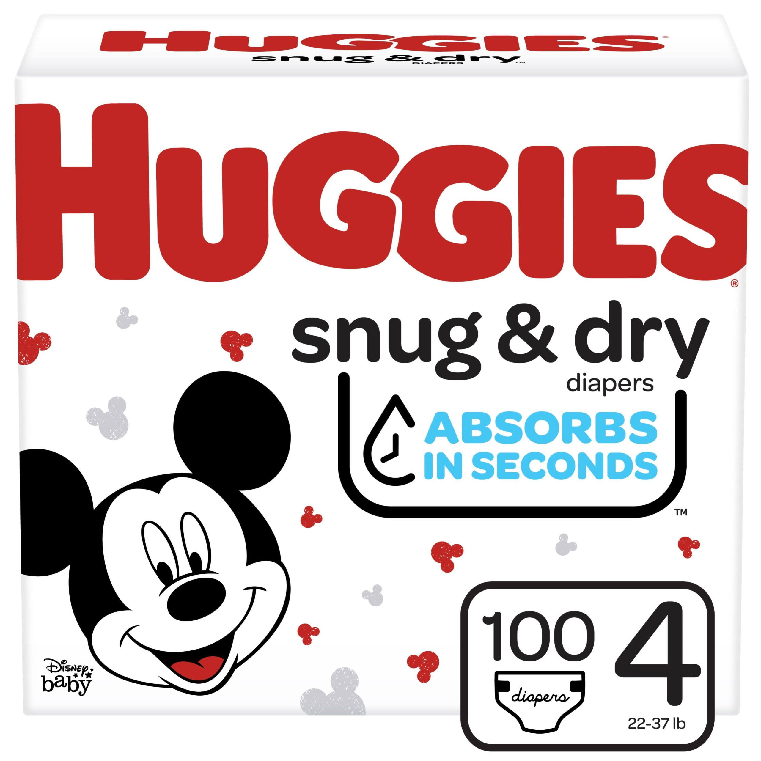 Little Snugglers Baby Diapers, 100 Ct, Size 4 (22-37 lb)