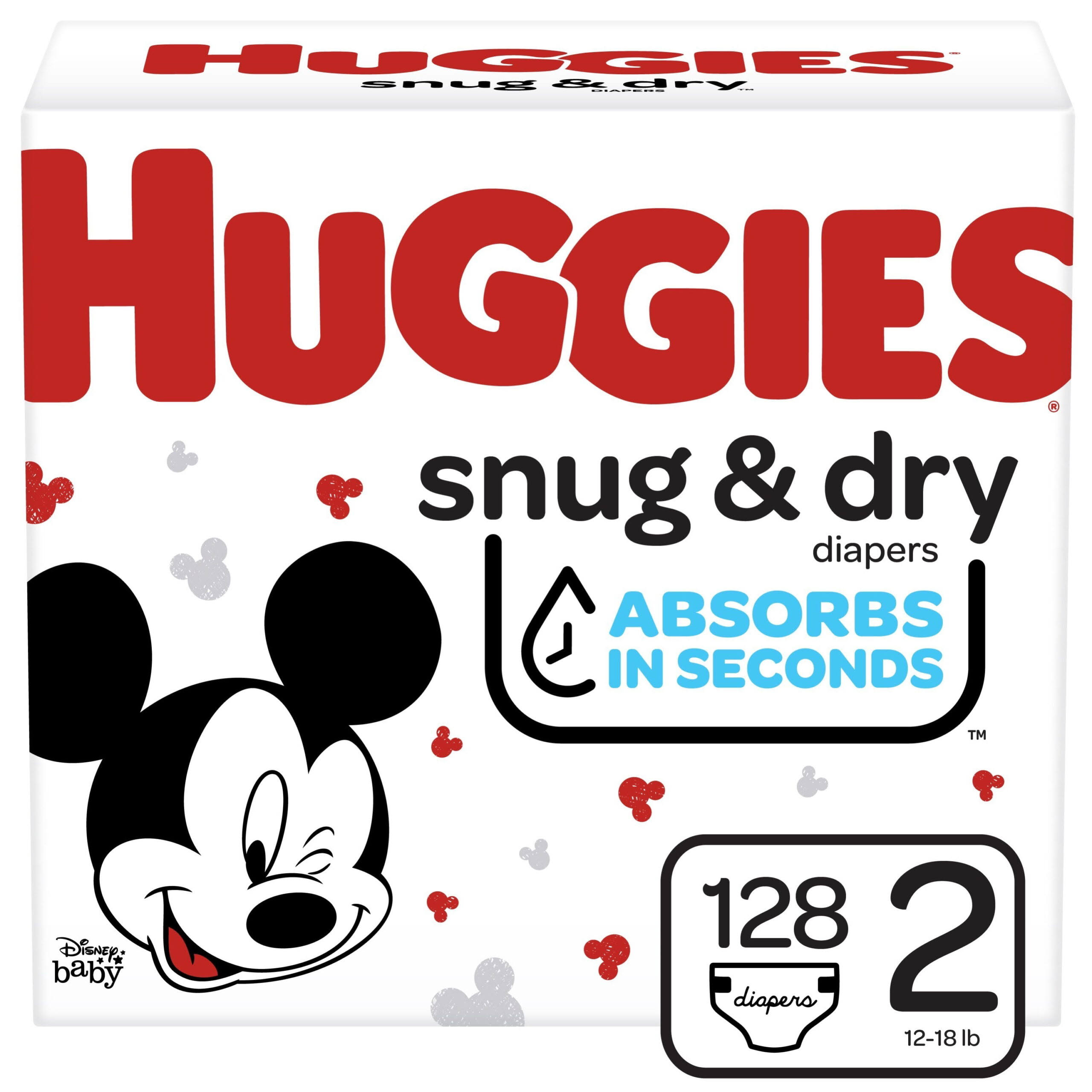 Little Snugglers Baby Diapers, 128 Ct, Size 2 (12-18 lb)