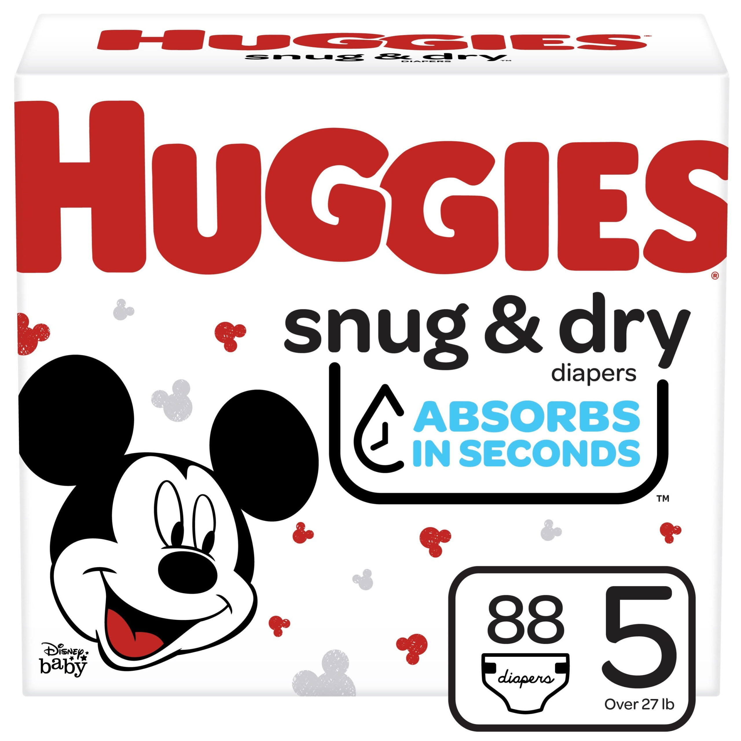 Little Snugglers Baby Diapers, 88 Ct, Size 5 (27+ lbs)