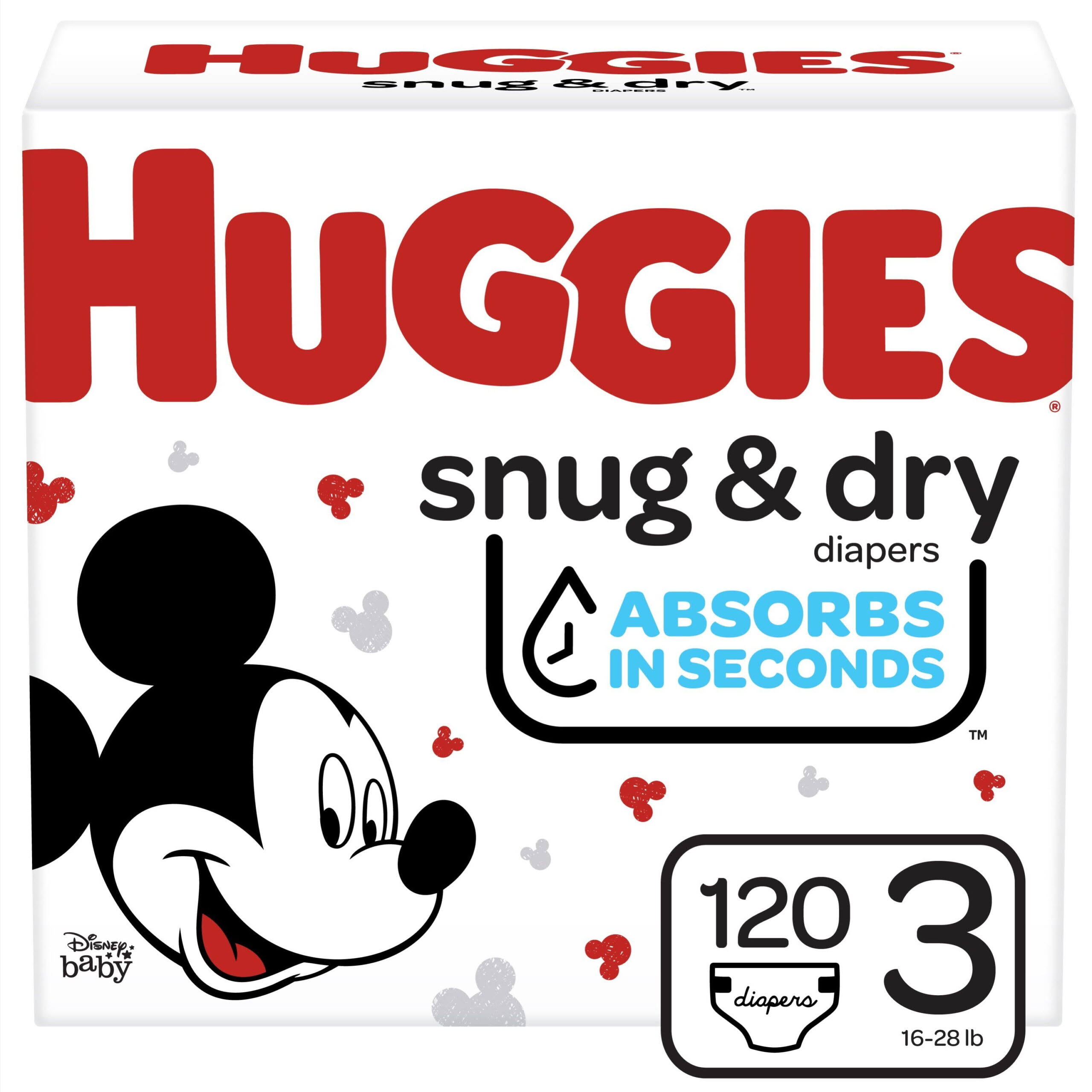 Snug   Dry Baby Diapers, 120 Ct, Size 3 (16-28 lb.)