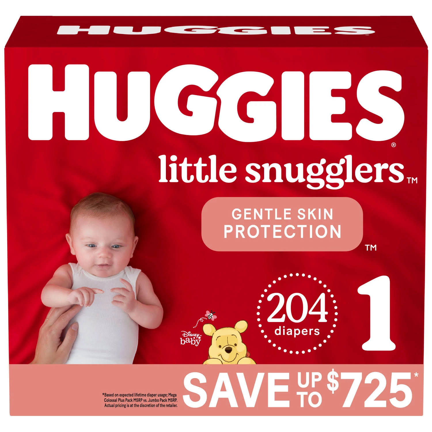 Little Snugglers Diapers, 204 ct, Size 1 (Up to 14 lbs.)
