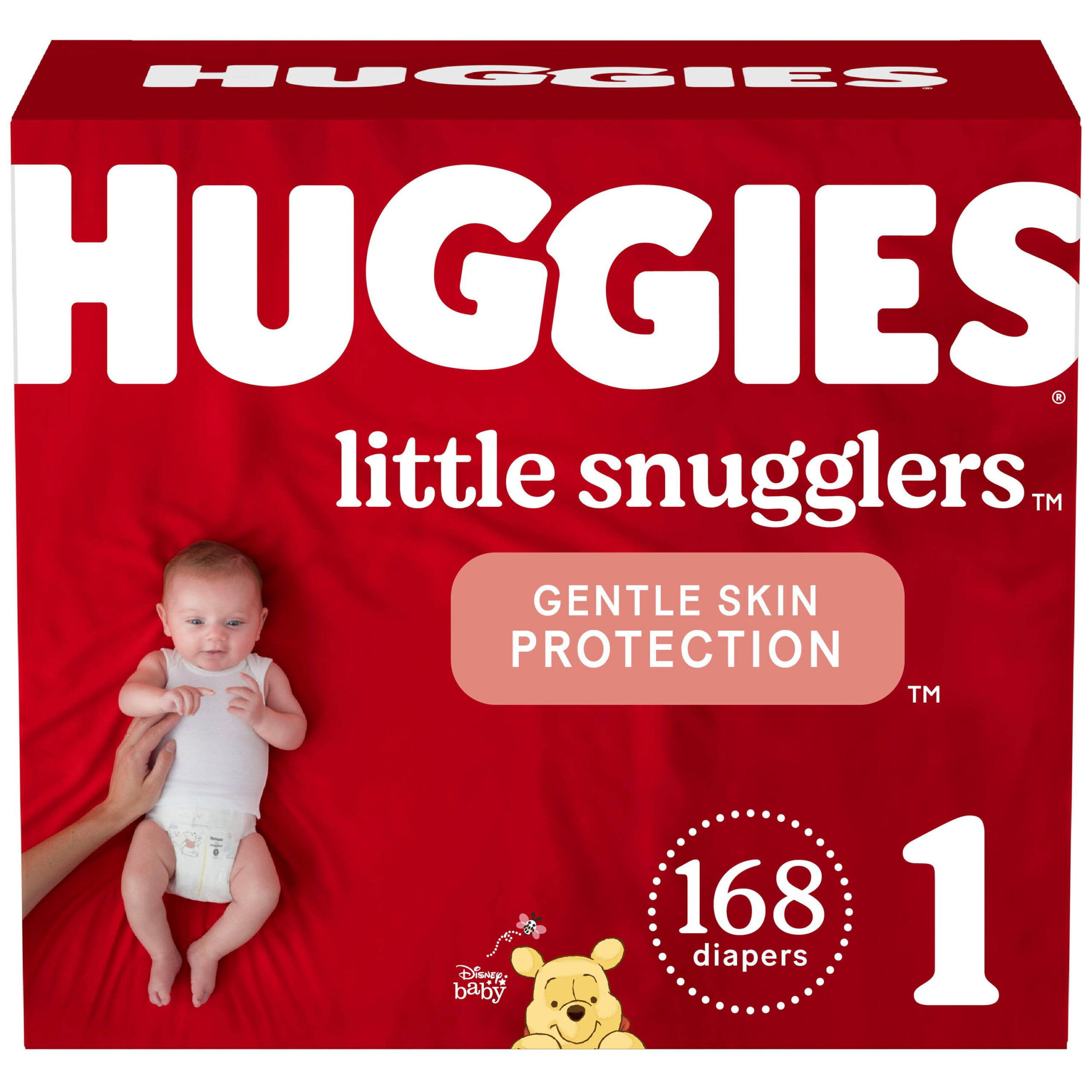 Little Snugglers Baby Diapers, 168 Ct, Size 1 (8-14 lbs)