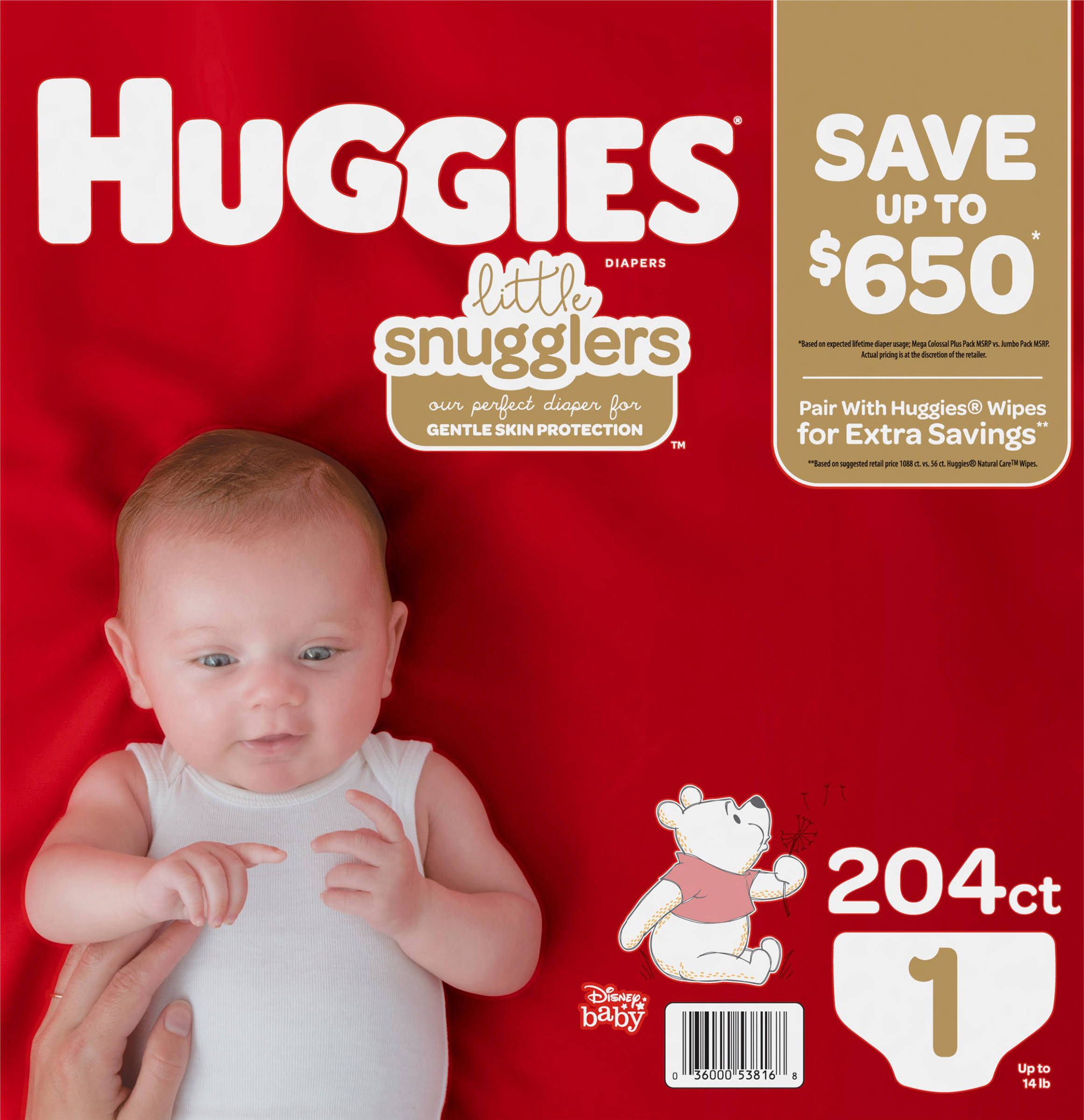 Little Snugglers Diapers Size 1   204 ct. (Up to 14 lbs.)