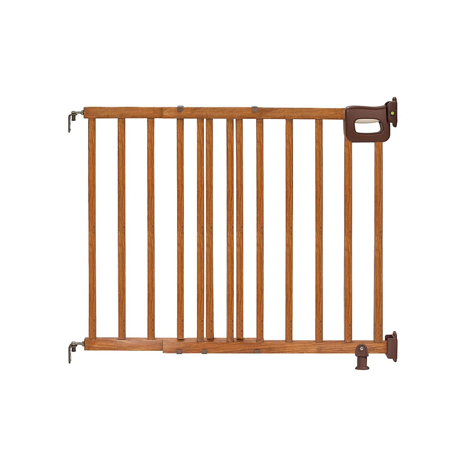 Infant  48-in x 30.5-in Antique Oak Wood Safety Gate