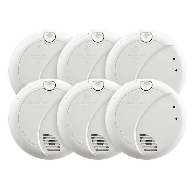 First Alert6-Pack Hardwired Photoelectric Sensor Smoke Detector, White