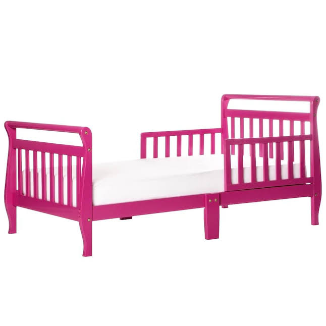 Classic Sleigh Toddler Bed, Fuschia Pink, 24 Pound