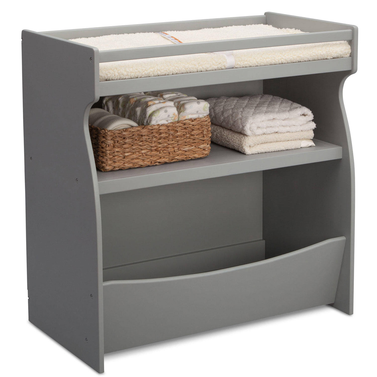 2-in-1 Changing Table and Storage Unit, Gray