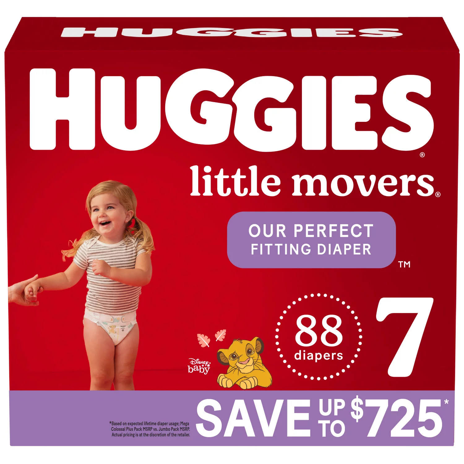 Baby Diapers Size 7, 88 Ct,  Little Movers
