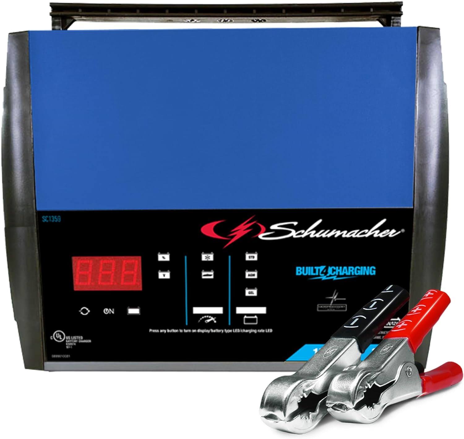 SC1359 15A 6V/12V Fully Automatic Battery Charger and Maintainer – Rapid Charging – For Motorcycle, Power Sport, Boat, Car, and Truck Batteries, 4
