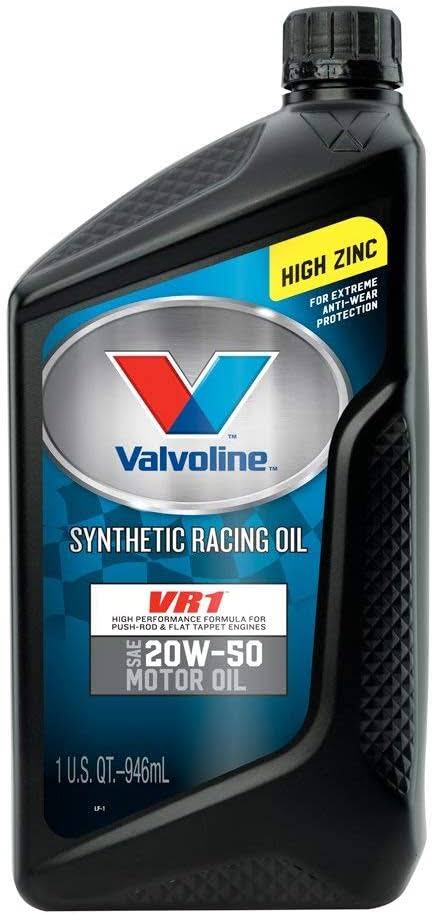 Valvoline VR1 SAE 20W-50 Synthetic Racing Motor Oil   1 Quart Bottle (12 Pack)