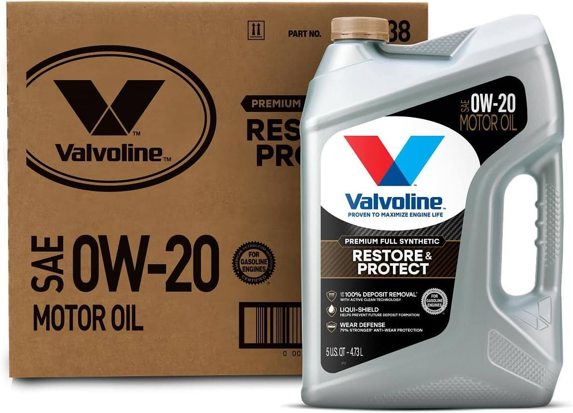 Valvoline Restore   Protect Full Synthetic 0W-20 Motor Oil 5 QT, Case of 3