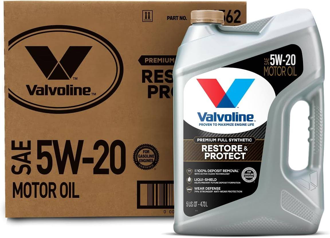 Valvoline Restore   Protect Full Synthetic 5W-20 Motor Oil 5 QT, Case of 3