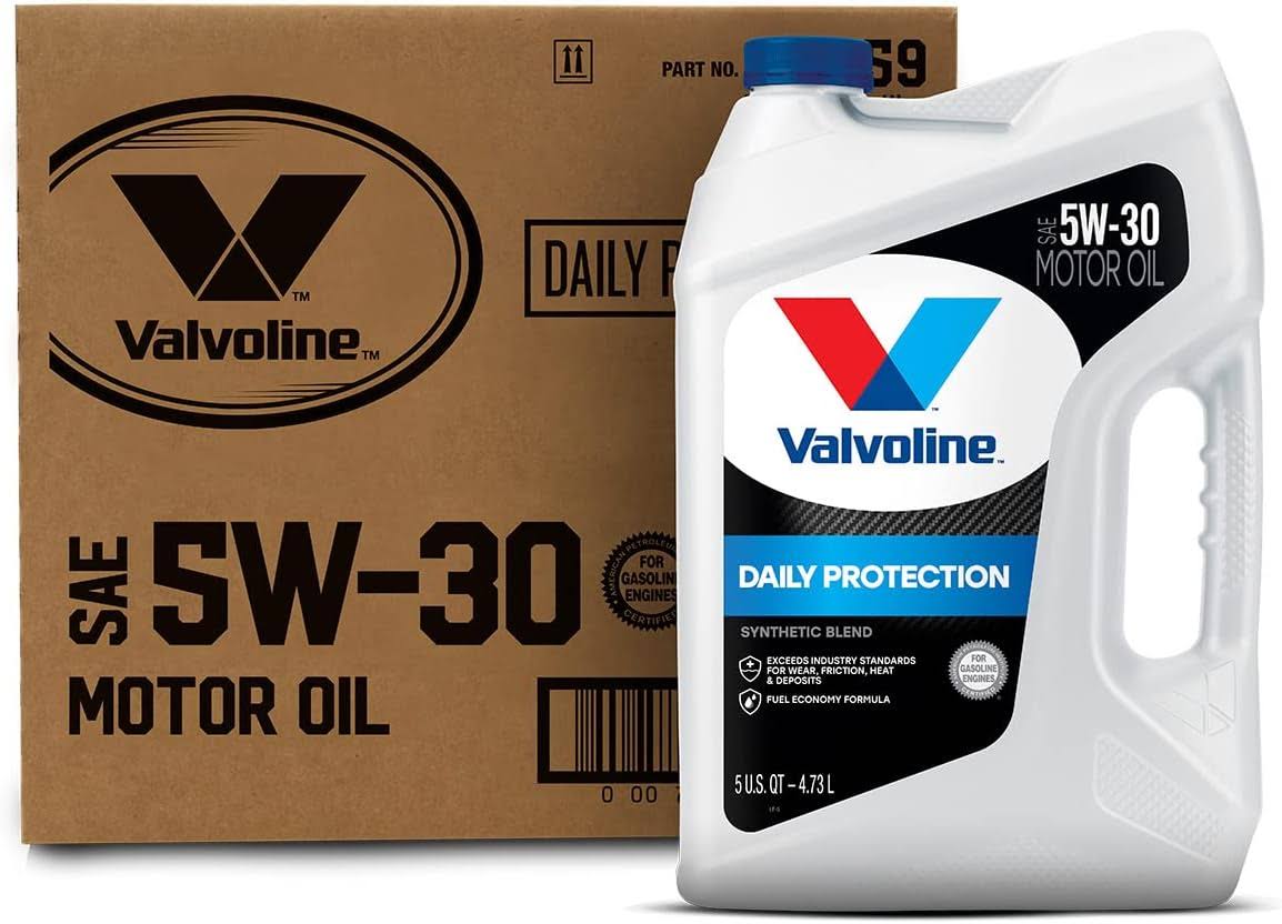 Valvoline Daily Protection SAE 5W-30 Synthetic Blend Motor Oil 5 QT, Case of 3 (Packaging May Vary)