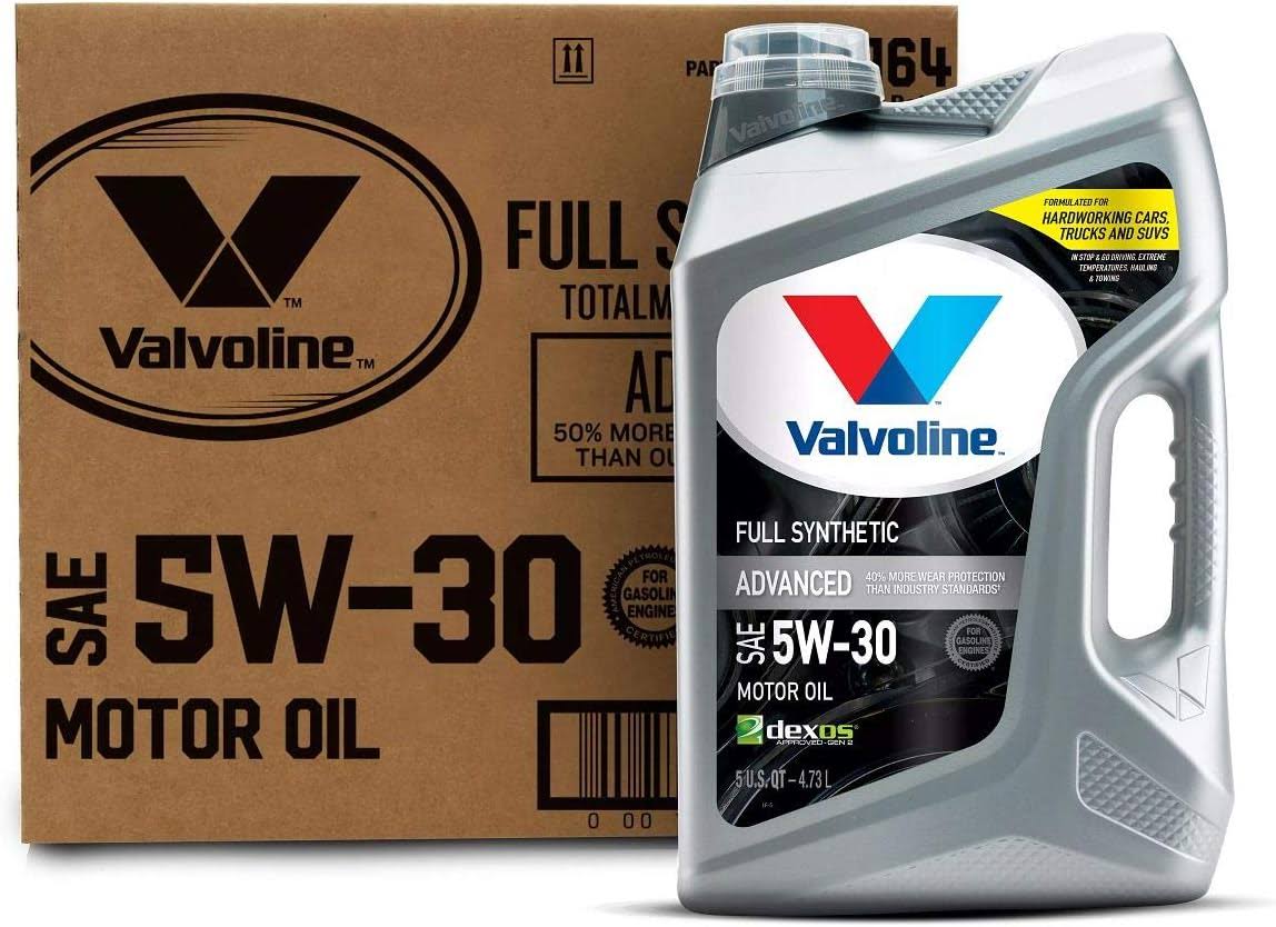 Valvoline Advanced Full Synthetic SAE 5W-30 Motor Oil 5 QT, Case of 3