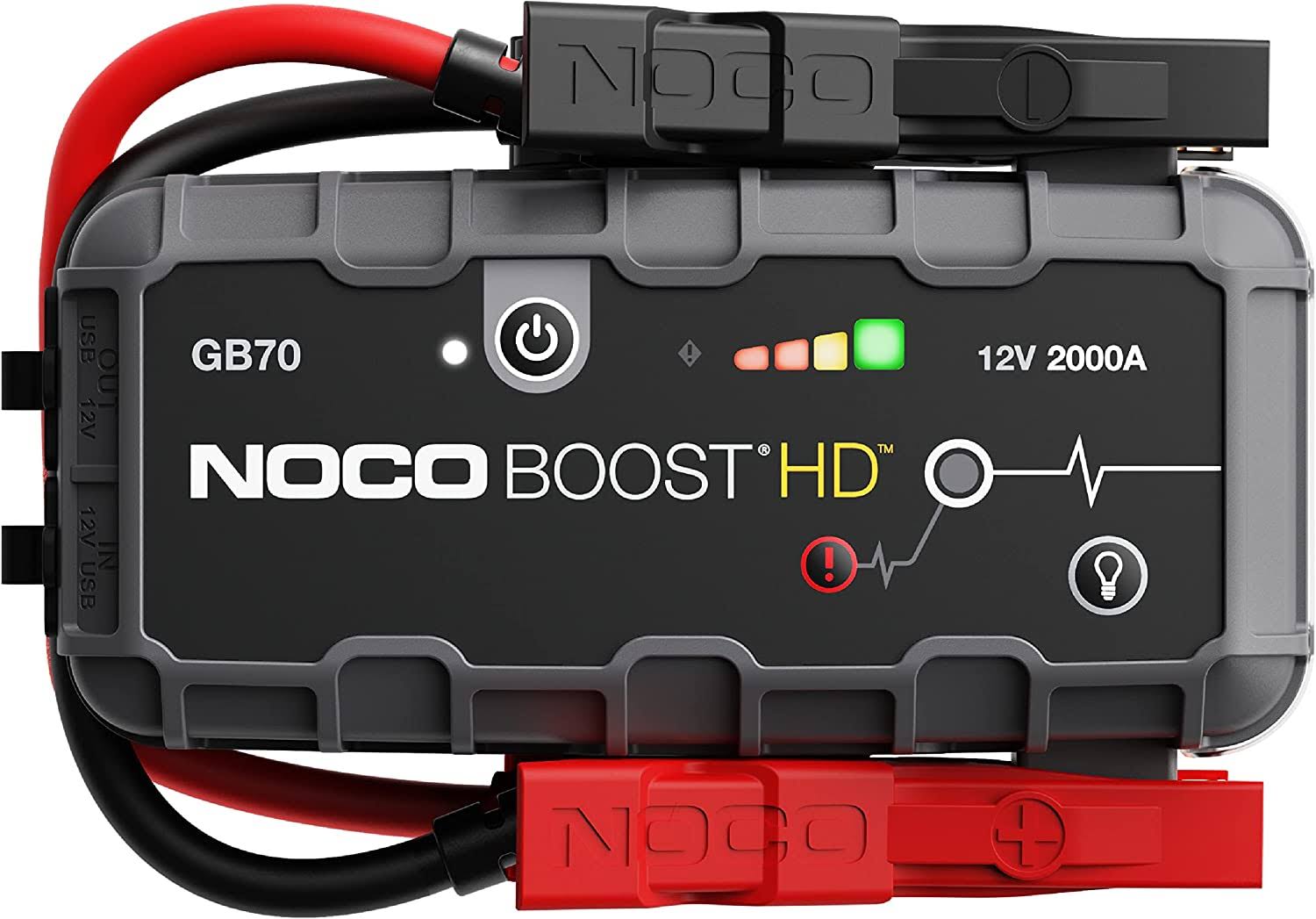 Boost HD GB70 2000 Amp 12-Volt UltraSafe Lithium Jump Starter Box, Car Battery Booster Pack, Portable Power Bank Charger, and Jumper Cables for up to 8-Liter Gasoline and 6-Liter Diesel Engines