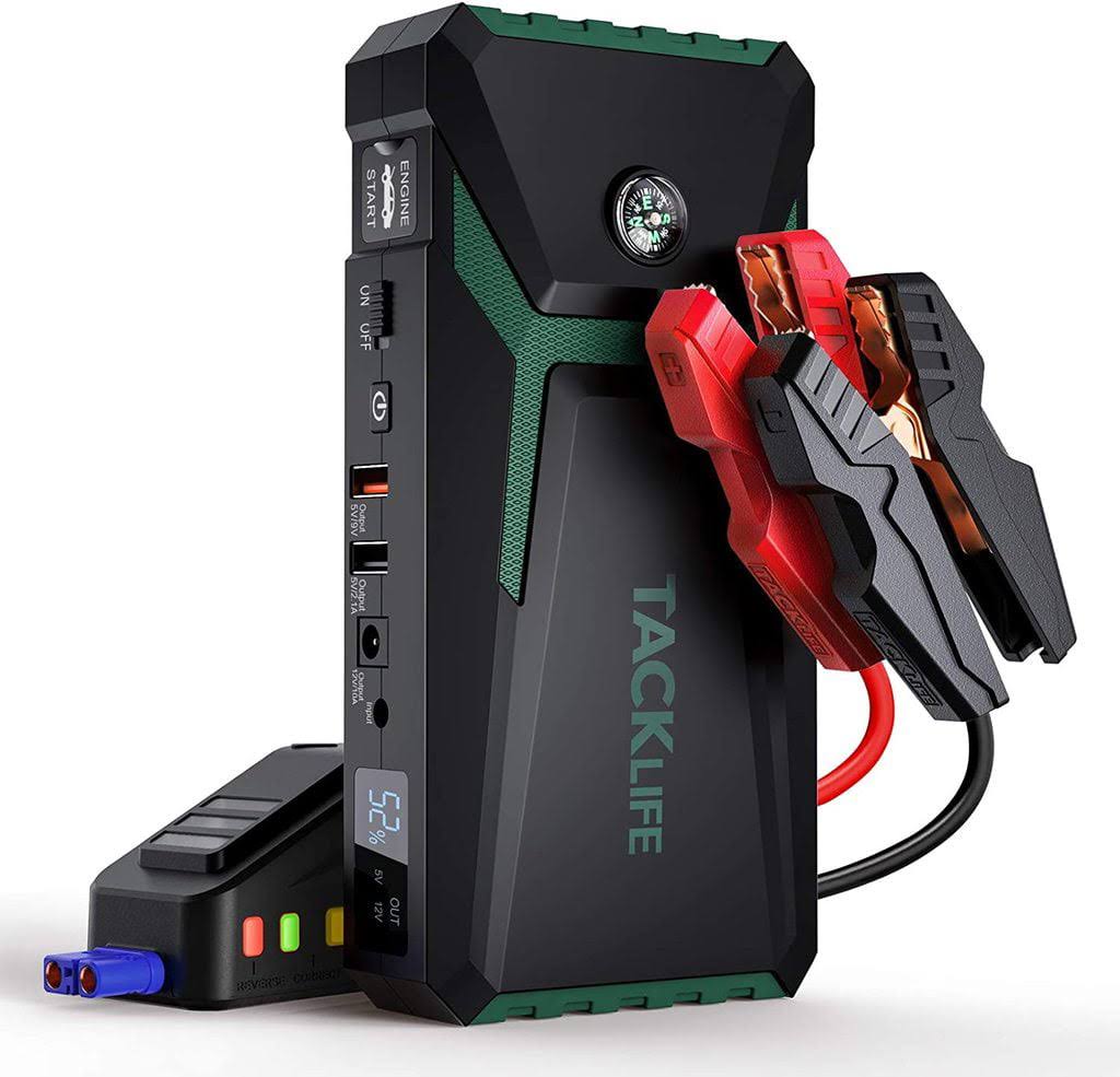 Tacklife 800A Peak 18000mAh Car Jump Starter (up to 7.0L Gas, 5.5L Diesel Engine), 12V Auto Battery Booster,T8 Green