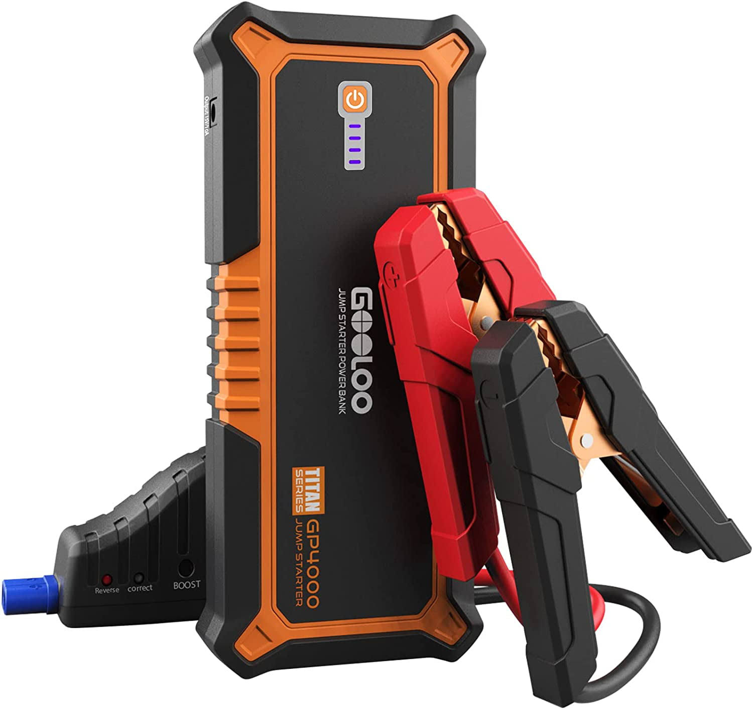 GOOLOO Car Jump Starter,GP4000 4000A Peak 12V for All Gas and Up to 10.0L Diesel Engine,Portable SuperSafe Auto Battery Booster Pack with USB Quick Charge and Type C Port