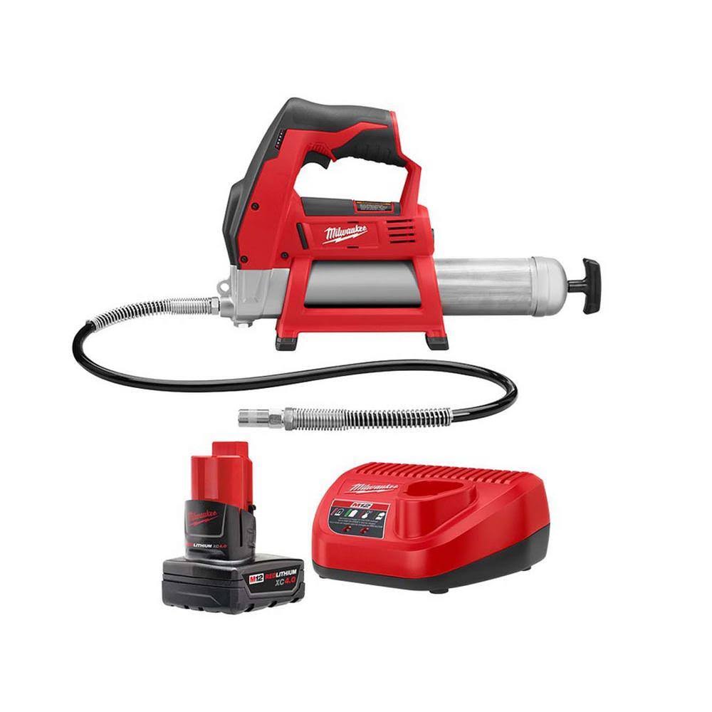 48-59-2440-2446-20 M12 12-Volt Lithium-Ion Cordless Grease Gun w/4.0 Ah Starter Kit