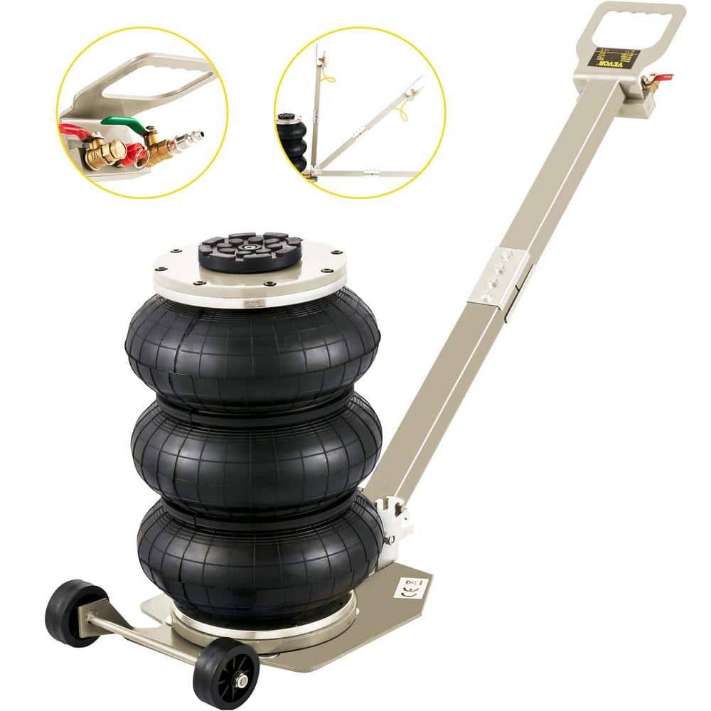 QNQJD3TBSDDJBS001V0 Triple Bag Air Jack 3T/6600 lbs. Air Bag Jack Fast Lift Up to 15.75 in. in 3 to 5S with Adjustable Handle for Cars,Beige