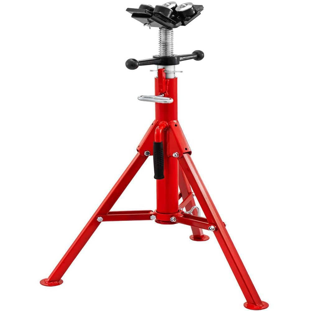 JJ1107A4YTGJVX001V0 Pipe Jack Stand 1500 lbs. Load Welding Stand Jack 28 in. to 52 in. Height with 4-Ball Transfer V-Head for 107A-Type Pipe
