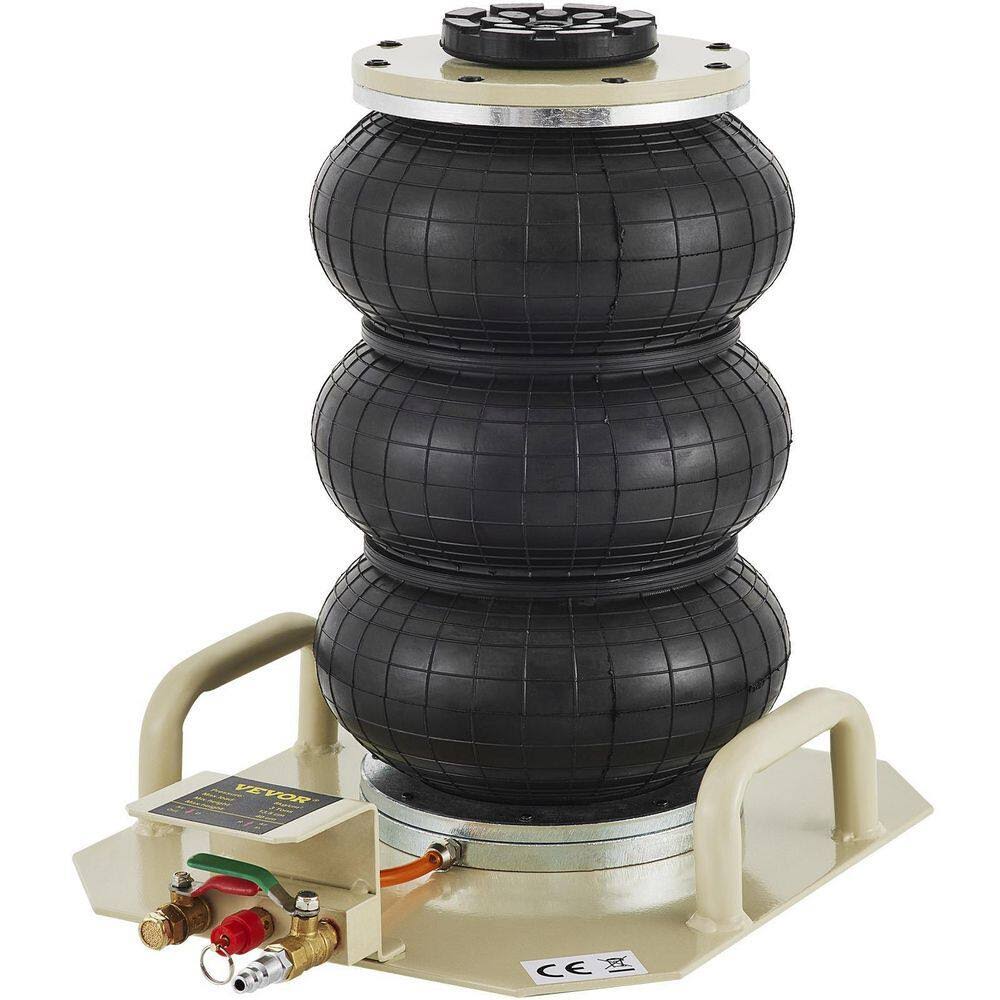 QJD3BQDKTDW000001V0 Triple Bag Air Jack 3-Ton Pneumatic Car Jack 6600 lbs. Heavy-Duty Air Jack Lifting Height Up to 16 in. Adjustable