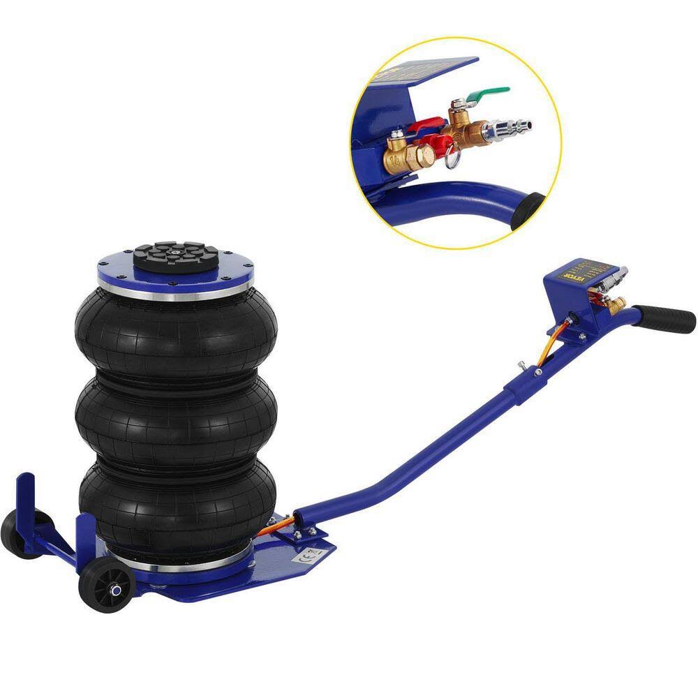 QJD3TQNSBLUE00001V0 Triple Bag Air Jack 6600 lbs. Pneumatic Jack 3-Ton Car Jack Lifting Up to 16 in. Portable Repair, Blue