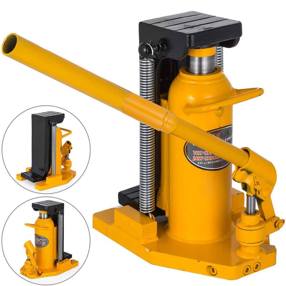 QJD20T00000000001V0 10-Ton to 20-Ton Toe Jack Lift Hydraulic Machine Air Hydraulic Toe Jack Proprietary Heat-Treated Steel in Yellow