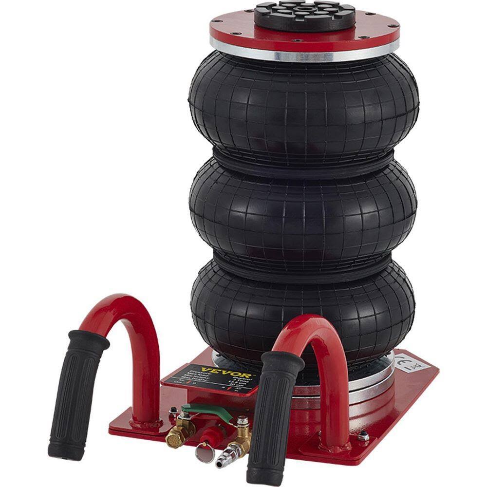 QJD3TQNSDBRED0001V0 Triple Bag Air Jack 3-Ton Portable Pneumatic Car Jacks 6600 lbs. Fast Lifting up to 16 in. Heavy-Duty   Quick Lifting