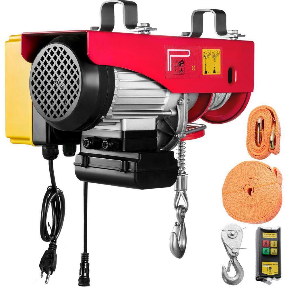 DDHLWXYK1100B0001V1 1100 lbs. Electric Hoist 110-Volt Electric Winch Lift Single/Double Slings with Wireless Remote Control for Factories