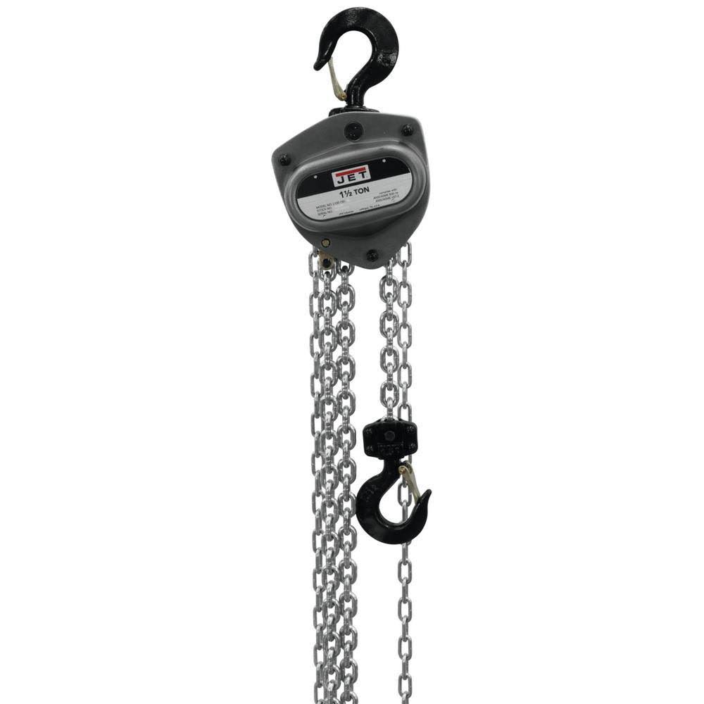 101100 L100-150WO-10 1-1/2-Ton Hand Chain Hoist with 10 ft. Lift and Overload Protection